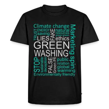 Greenwashing Fake Lies Deception - Men's Premium Organic T-Shirt - black - Front - Nico (187cm)