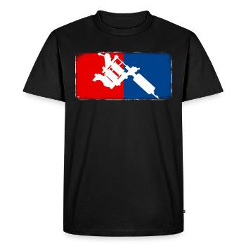 Tattoo Machine Inked Make Up - Men's Premium Organic T-Shirt - black - Front - Nico (187cm)