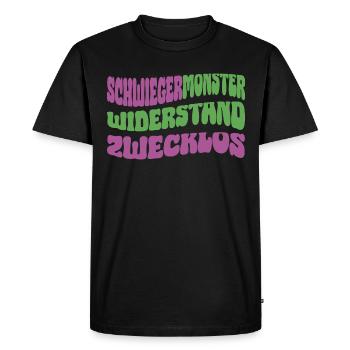 La résistance du monstre par alliance est futile. - T-shirt Premium bio Homme - noir - Devant - Nico (187cm)