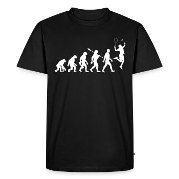 Evolution - Badminton - Sport - Men's Premium Organic T-Shirt - black - Front - Nico (187cm)