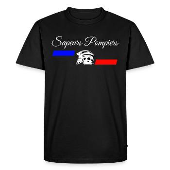 Sapeurs Pompiers De France Drapeau Français - T-shirt Premium bio Homme - noir - Devant - Nico (187cm)
