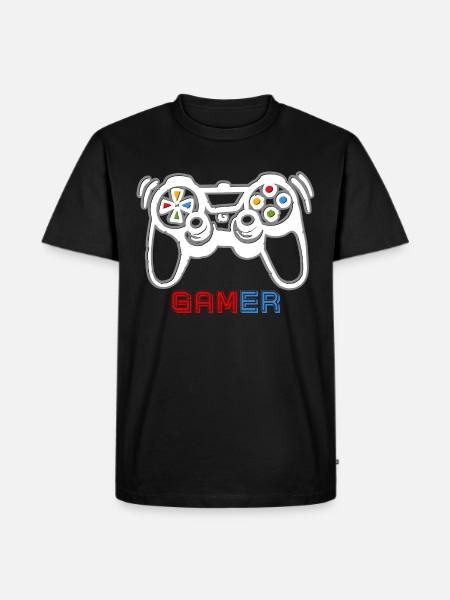 Spielkonsolen-Spieler - Männer Premium Bio T-Shirt - Schwarz