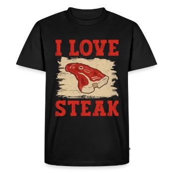 J’adore le grill de saison steak BBQ grill master - T-shirt Premium bio Homme - noir - Devant - Nico (187cm)