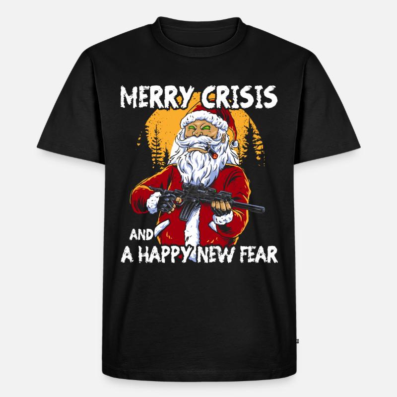 Merry Crisis - Männer Premium Bio T-Shirt - Schwarz
