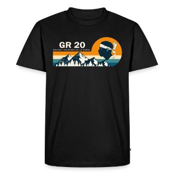 GR20 GR 20 randonnée Corse - T-shirt Premium bio Homme - noir - Devant - Nico (187cm)