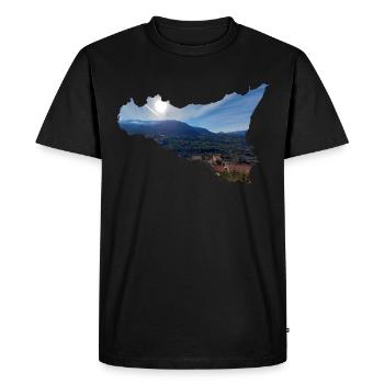 Mountains near Castelbuono in Sicily (Italy) - Men's Premium Organic T-Shirt - black - Front - Nico (187cm)