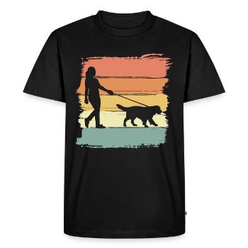 Promenade de chien rétro vintage - T-shirt Premium bio Homme - noir - Devant - Nico (187cm)