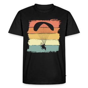 Paramotor flying vintage retro paraglider - Men's Premium Organic T-Shirt - black - Front - Nico (187cm)