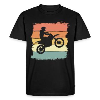 Motocross vintage rétro motocross pilote - T-shirt Premium bio Homme - noir - Devant - Nico (187cm)