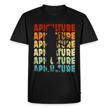 Cadeau apiculteur apiculture abeilles vintage - T-shirt Premium bio Homme - noir - Devant - Nico (187cm)