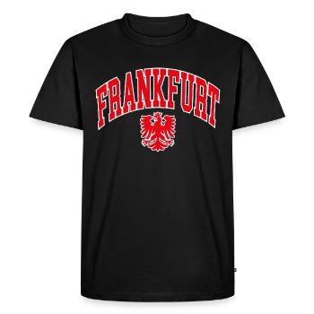 Frankfurt - Männer Premium Bio T-Shirt - Schwarz - Vorne - Nico (187cm)