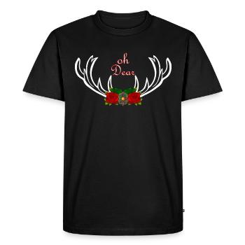 Oh Dear Cadeau de Noël Christmas Bois - T-shirt Premium bio Homme - noir - Devant - Nico (187cm)