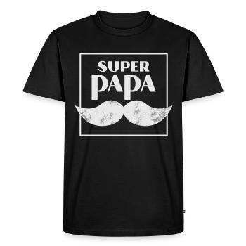 Mon Super Papa - T-shirt Premium bio Homme - noir - Devant - Nico (187cm)