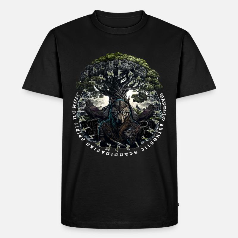 Vikings Valhalla Wolf Odins - Men's Premium Organic T-Shirt - black