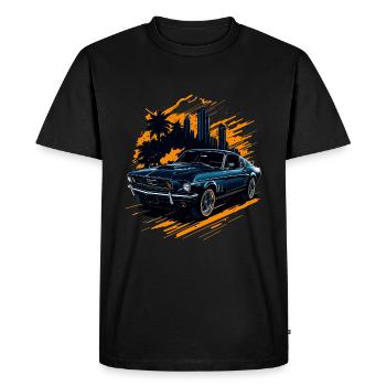 Voiture de sport classique - T-shirt Premium bio Homme - noir - Devant - Nico (187cm)