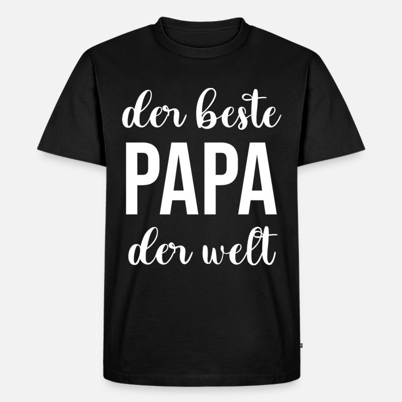 Bester Papa - Männer Premium Bio T-Shirt - Schwarz