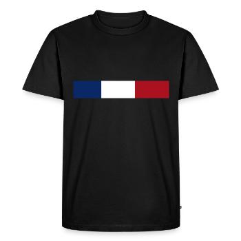 Drapeau Français - T-shirt Premium bio Homme - noir - Devant - Nico (187cm)
