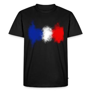 France bleu blanc rouge - T-shirt Premium bio Homme - noir - Devant - Nico (187cm)