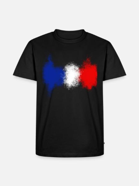 France blue white red - Men's Premium Organic T-Shirt - black