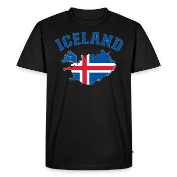 Iceland Flag Map - Men's Premium Organic T-Shirt - black - Front - Nico (187cm)