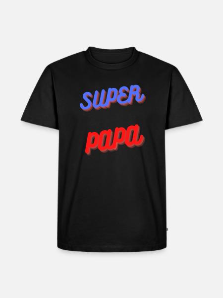 SUPER PAPA Cadeau - T-shirt Premium bio Homme - noir