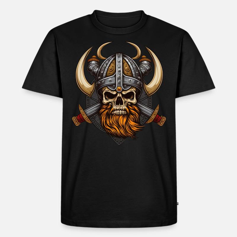 Walhalla Wikinger-Skelett - Geist eines Wikingers - Männer Premium Bio T-Shirt - Schwarz