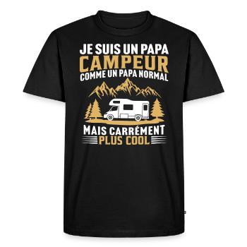 je suis un papa campeur t-shirt camping-car - T-shirt Premium bio Homme - noir - Devant - Nico (187cm)