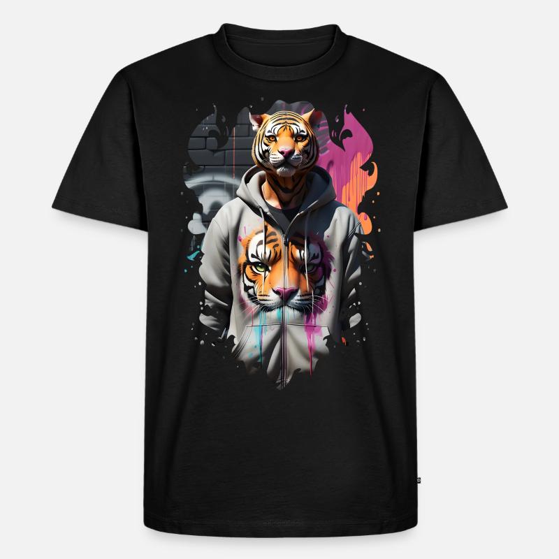 Tigerstraße 1 - Männer Premium Bio T-Shirt - Schwarz