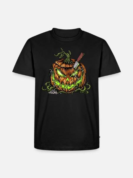 Evil Halloween Pumpkin - Men's Premium Organic T-Shirt - black