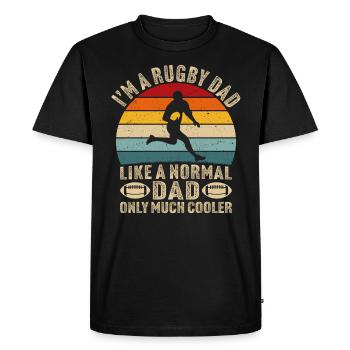 Je suis un père de rugby comme un père normal mais beaucoup plus cool - T-shirt Premium bio Homme - noir - Devant - Nico (187cm)