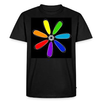 Étoile arc-en-ciel - T-shirt Premium bio Homme - noir - Devant - Nico (187cm)
