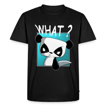 Quoi? drôle de panda, dictons drôles, chemise - T-shirt Premium bio Homme - noir - Devant - Nico (187cm)