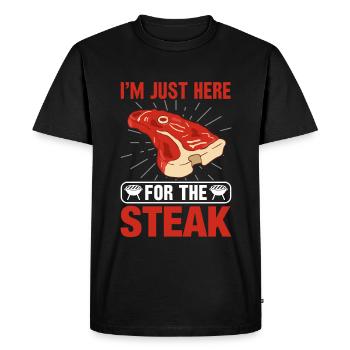 Je suis ouvert à la saison des barbecues à cause du steak ici - T-shirt Premium bio Homme - noir - Devant - Nico (187cm)