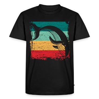 whale - Men's Premium Organic T-Shirt - black - Front - Nico (187cm)