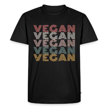 Vegan Grid Gradient Pattern - Men's Premium Organic T-Shirt - black - Front - Nico (187cm)