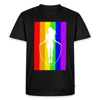 Corde à sauter Corde à sauter Autocollant de saut Chemise - T-shirt Premium bio Homme - noir - Devant - Nico (187cm)