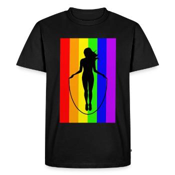 Corde à sauter Corde à sauter Autocollant de saut Chemise - T-shirt Premium bio Homme - noir - Devant - Nico (187cm)