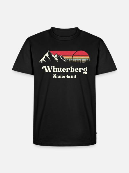 Winterberg Wander Ski Urlaub - Männer Premium Bio T-Shirt - Schwarz