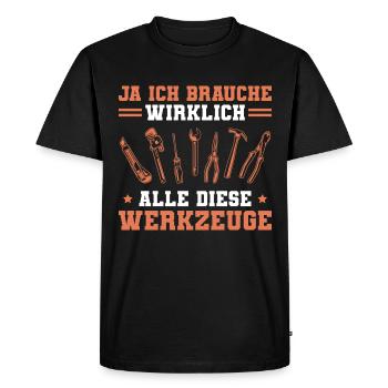 Heimwerker Werkzeuge Spruch Männer Handwerker - Männer Premium Bio T-Shirt - Schwarz - Vorne - Nico (187cm)