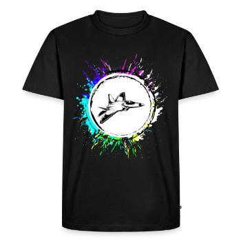 Symbole d’avion à réaction - T-shirt Premium bio Homme - noir - Devant - Nico (187cm)