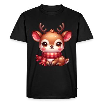 Noël de renne câlin - T-shirt Premium bio Homme - noir - Devant - Nico (187cm)