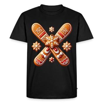 Ski Cookies Pain d’épice Noël piste de ski - T-shirt Premium bio Homme - noir - Devant - Nico (187cm)