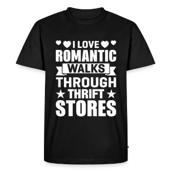 Romantic walk thrift store - Men's Premium Organic T-Shirt - black - Front - Nico (187cm)