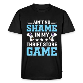 Second-Hand Goods Games Nerd - Men's Premium Organic T-Shirt - black - Front - Nico (187cm)