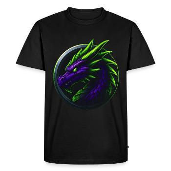 Dragon fantastique dans le style néon – Fantasy Design - T-shirt Premium bio Homme - noir - Devant - Nico (187cm)