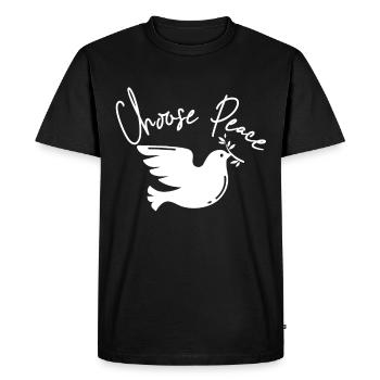 Choisir la paix Peace Dove Peace Movement Hippie - T-shirt Premium bio Homme - noir - Devant - Nico (187cm)