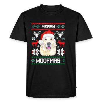 Labrador Retrievers Merry Woofmas Christmas Gift - Men's Premium Organic T-Shirt - black - Front - Nico (187cm)