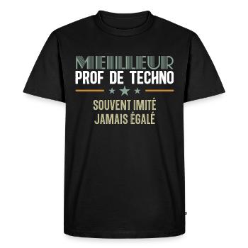 professeur de technologies prof de techno souvent - T-shirt Premium bio Homme - noir - Devant - Nico (187cm)
