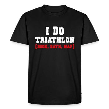 I DO TRIATHLON - Men's Premium Organic T-Shirt - black - Front - Nico (187cm)