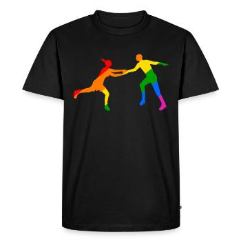 Colorful skating duet - Men's Premium Organic T-Shirt - black - Front - Nico (187cm)